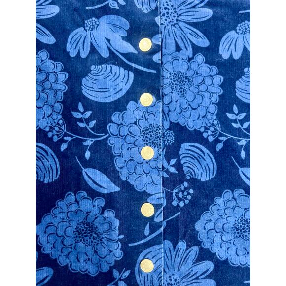 Vintage Lilly Pulitzer Skirt Corduroy Floral Y2K Blue Preppy Beach Wear Size 6 - Picture 4 of 7